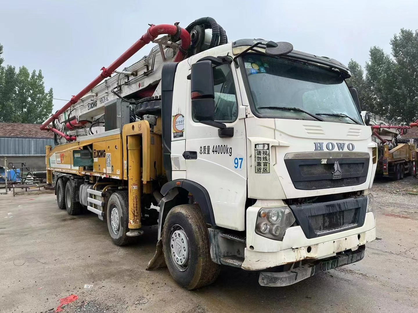 2018 XCMG HOWO 58m Used Concrete Pump Truck HB58V Semi Dry Shotcrete
