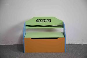China W60CM Crayon Pattern MDF Wooden Kids Toy Chest wholesale