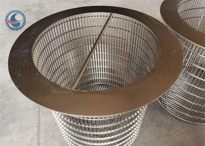 Ss 304 Shaped 450mm Wedge Wire Filter Basket With Handle Slot Wire Backwash
