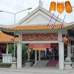 China Graphic Antique Chinese Glazed Roof Tiles Wooden Temple Drip Tiles wholesale