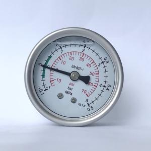 China 0.1 MPa Center Back Mount Pressure Gauge SS 304 63mm Bayonet Ring Pressure Gauge wholesale