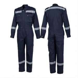 China Comfortable 100% Cotton Safety Coverall Suit Pre Shrunk Fire Retardant For Personal Protection wholesale