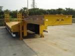 Hydraulic Flat Bed Semi Trailer , Low Bed Truck Trailer For Machine Transport
