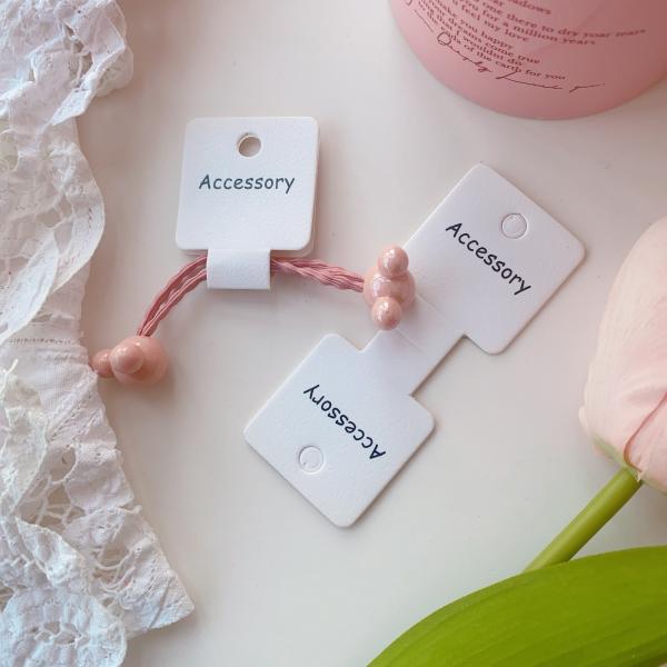 Embossed Hair Tie Folding Cards Pink Purple Floral 100pcs