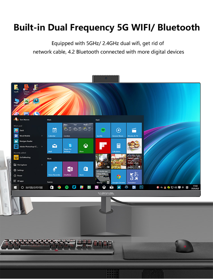 School Office Desktop Computer 27 inch Core i7 All-in-One Gaming PC with Built-in Table