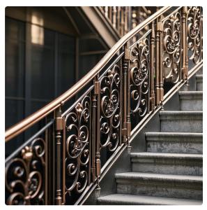 China Customizable Modern Stair Railing Stair Banisters With Anodized Metal Finishes wholesale