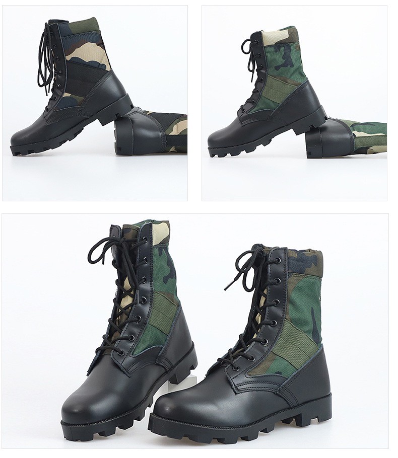 Durable Jungle Hiking Tactical Combat Boots Canvas Shoes Rangers Panama Rubber