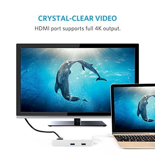 Type-C Hub USB C Adapter 50Gbps for MacBook Pro 13" 15" 2016/2017, USB-C 40Mbps 100W Power delivery