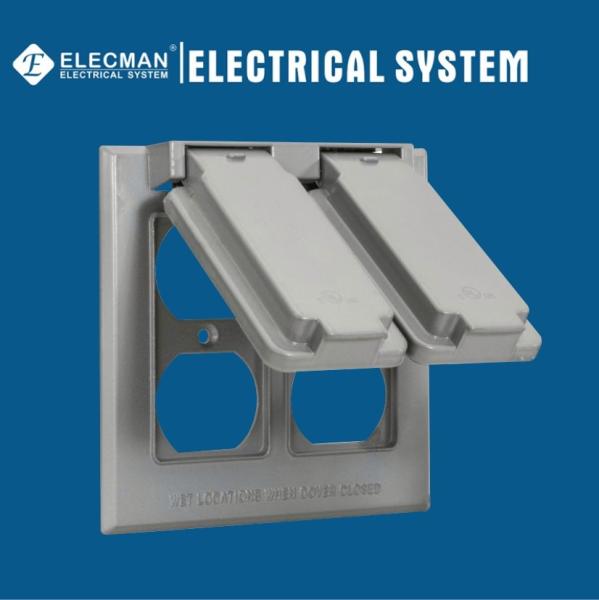 Quality Aluminum Duplex Receptacle Weatherproof Box Covers Device Mount 2 Gang for sale