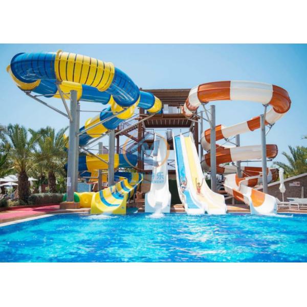 Custom Water Park Slide Fiberglass Material For Indoor Ourtdoor Use