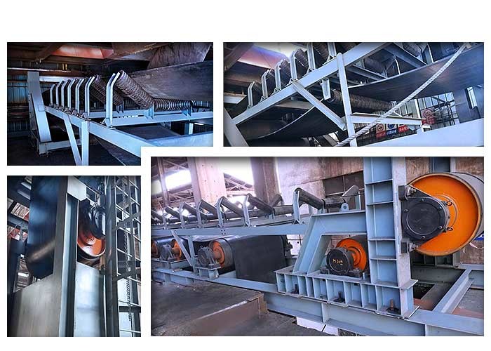 Inclined Belt Conveyor , Automatic Conveyor Belt Carbon Steel Structure