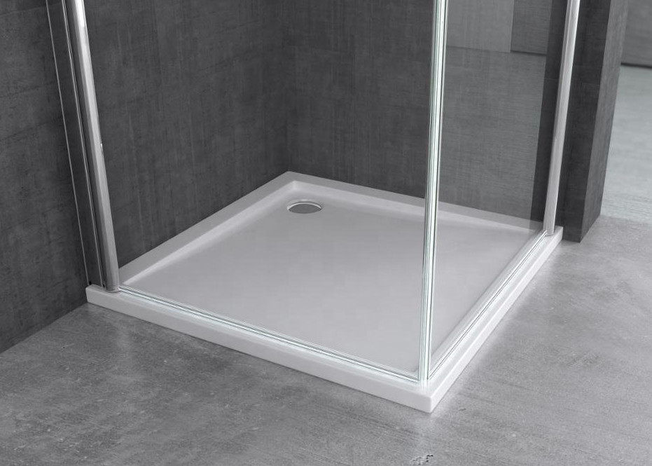Corner Glass Shower Cabinet Square Shaped Spray Paint With Screen