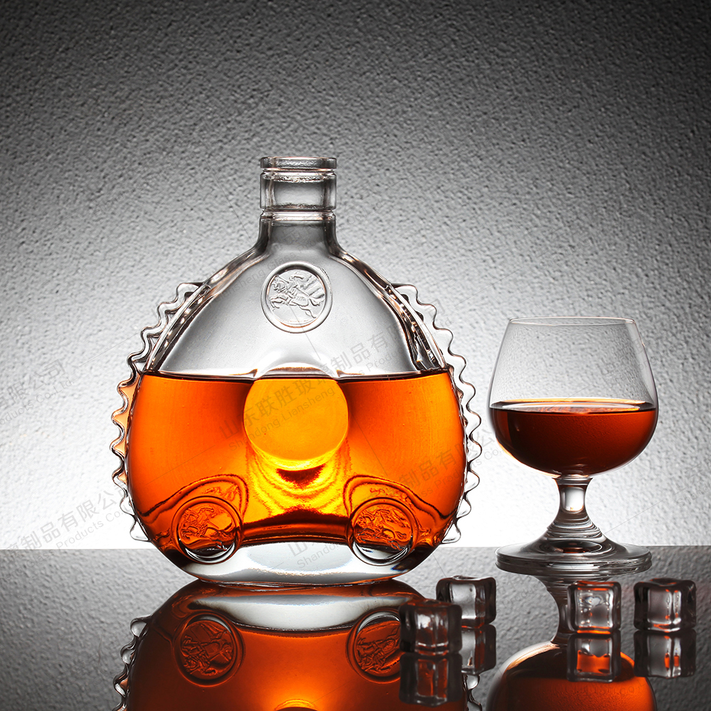 Hot Stamping Glass Bottle 1000ML 750ML 250ml Empty For Vodka Brandy