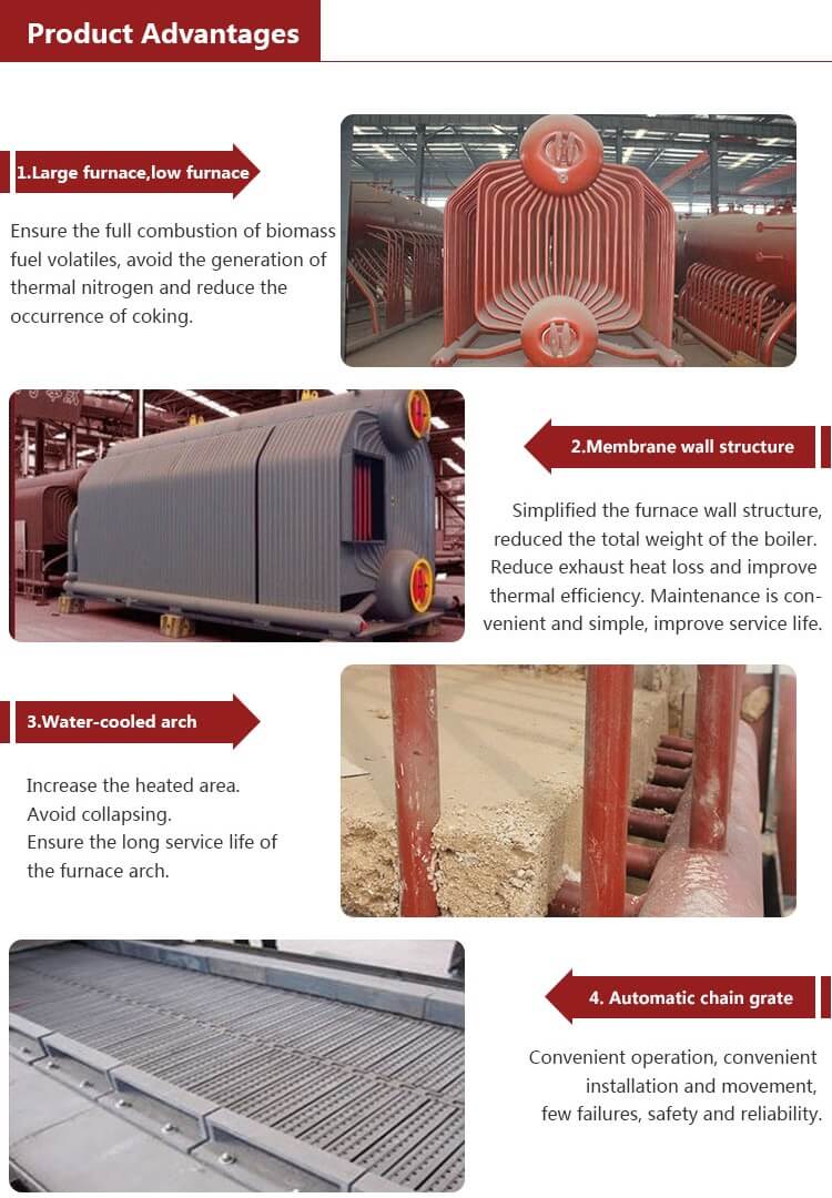 1.6MPa 40t Biomass Coal Rice Husk Fired Steam Boiler