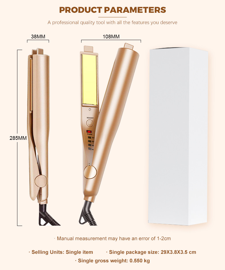 2 In 1 Curling Iron And Anion Hair Straightener LED Dual Ceramic Titanium Plate