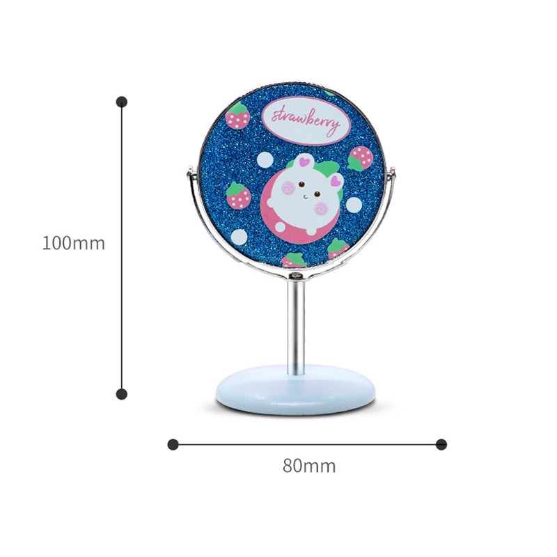 Customized Plastic and Glass Mirror Mini Portable Vanity Circle Dressing House Decor