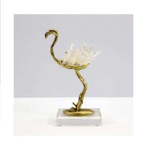 China Home Decoration Copper Ostrich sculpture TableTop Crafts wholesale