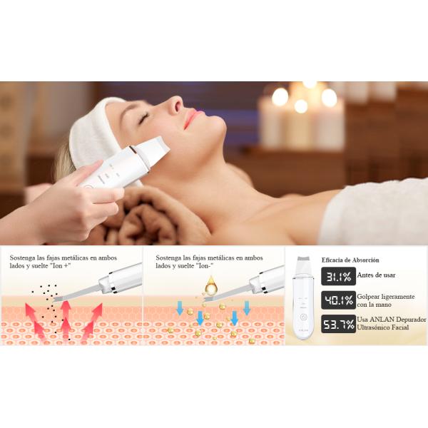 Portable Ultrasonic Facial Cleansing Spatula Pore Acne Blackhead Skin Peeling Machine 1.5W