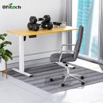 Custom School Student Study Walnut Wooden Grain Electric Height Adjustable