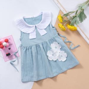 China Toddler Children Breathable Long Knee Length Casual Summer Dresses Sleeveless wholesale