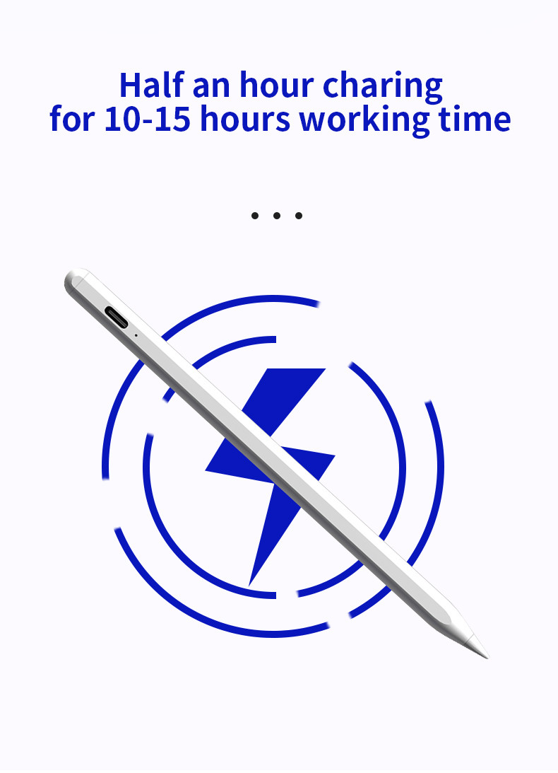 White Aluminum Universal Stylus Pencil For Writing and Drawing