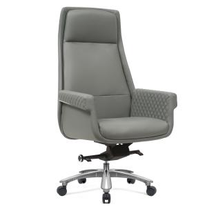 China Gray PU Leather Revolving Chair Ergonomic Swivel Office Chair wholesale