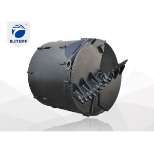 Double bottom and double cut drill bucket with bullet teeth