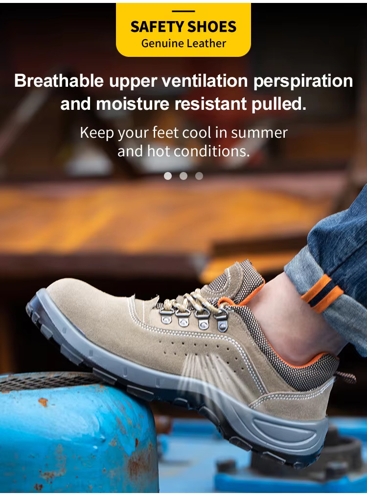 Yellow Lightweight Comfortable Safety Shoes / Comfortable Work Shoes Men with PU/PU Sole