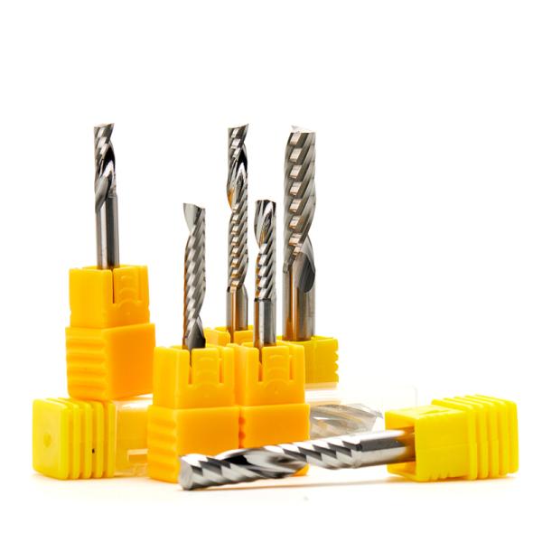 YingBa Factory Sales High Quality 3.175mm-6mm Carbide Single Flute Spiral End Mill Cnc Bit for Cutting Wood PVC Acrylic Aluminum