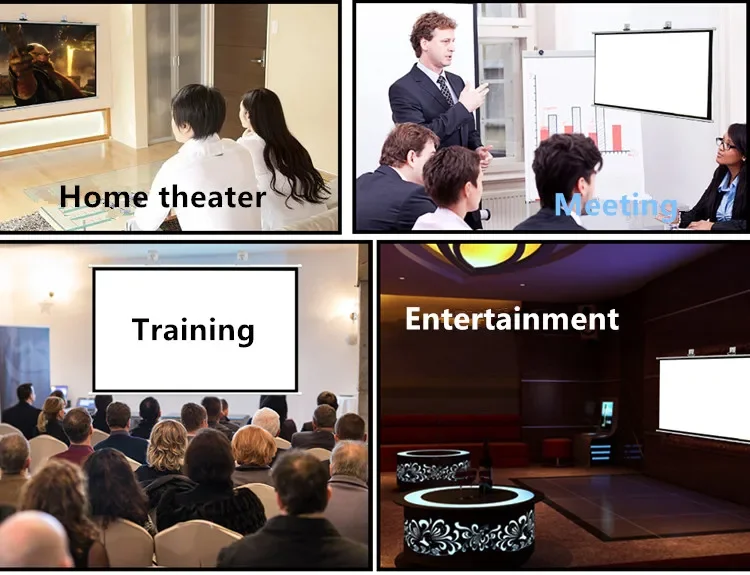 Simple Hanging HD Home Warp Knitting Projection Screen 16:9 100" Inch