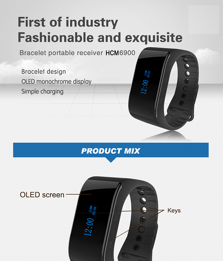 Hot sale long range wireless wrist watch pager calling system with single key button