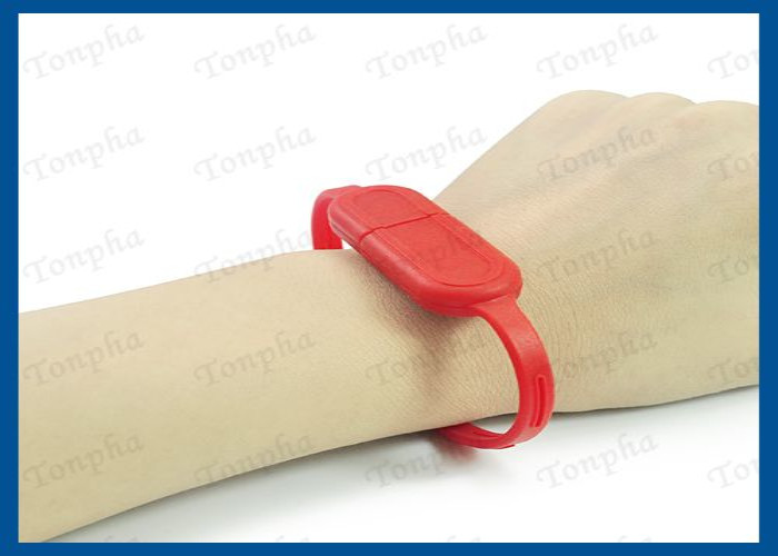 Promotional Thin Wristband Flash Drive Convenient Carrying Silicone Material
