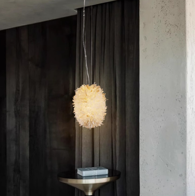 Brazil imported pure natural crystal stone lamp chandelier bedroom living room restaurant lamp simple American crystal lamp