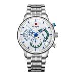 Stainless Steel Chain Mens Metal Strap Watches , Chronograph Mesh Wristband