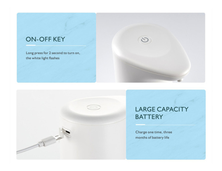 400ML Sensor Liquid Soap Dispenser CE 3.7W USB Rechargeable