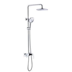 China Thermostatic Single Handle Round Shower Set Brass Body Chrome Finished wholesale