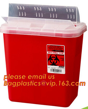 Medical waste container sharp box sharps container for hospital use, 1QT translucent sharp container phlebotomy containe