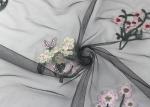 Multi Colored Floral Lace Fabric For Dress Gown / Embroidered Bridal Lace
