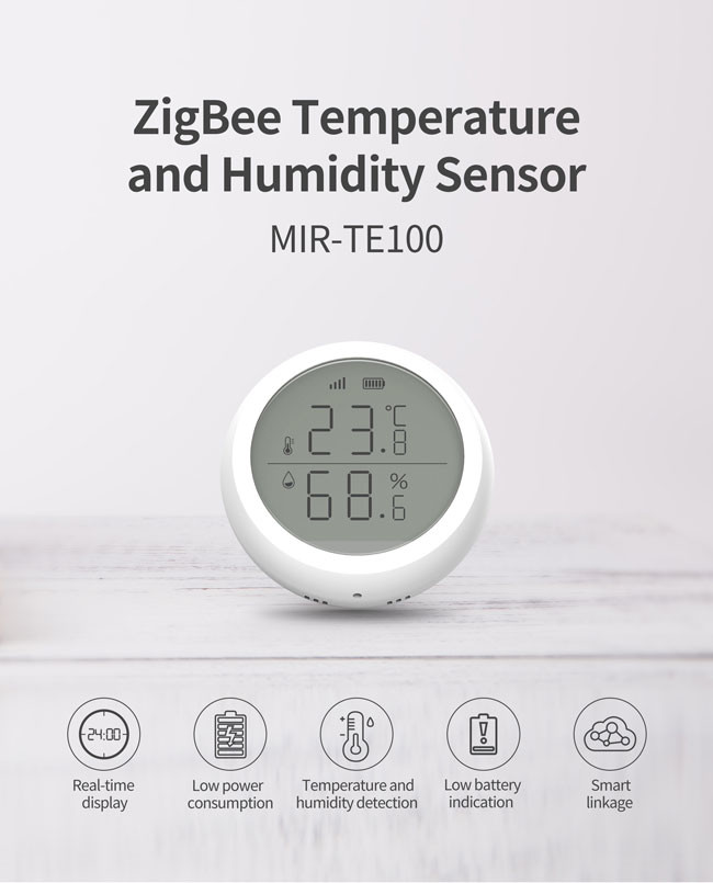 ZigBee 3.0 Tuya Temperature Humidity Sensor R2032 Battery