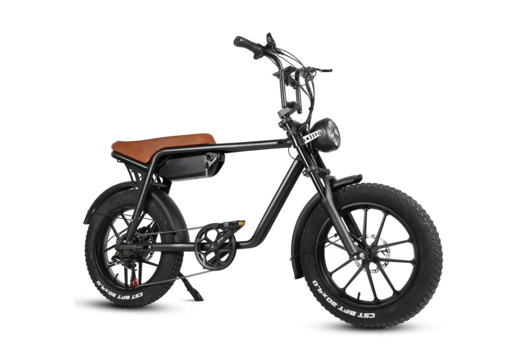 750W Fat Tire Electric Bicycle 48V 17Ah Battery Electric Bikes With Front Suspension