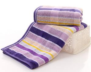 China 32S Thick Soft Yarn Dyed Striped Face Towels For Gift wholesale