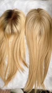 China Wholesale top quality virgin European hair Jewish topper silk top half wig Kosher topper wholesale