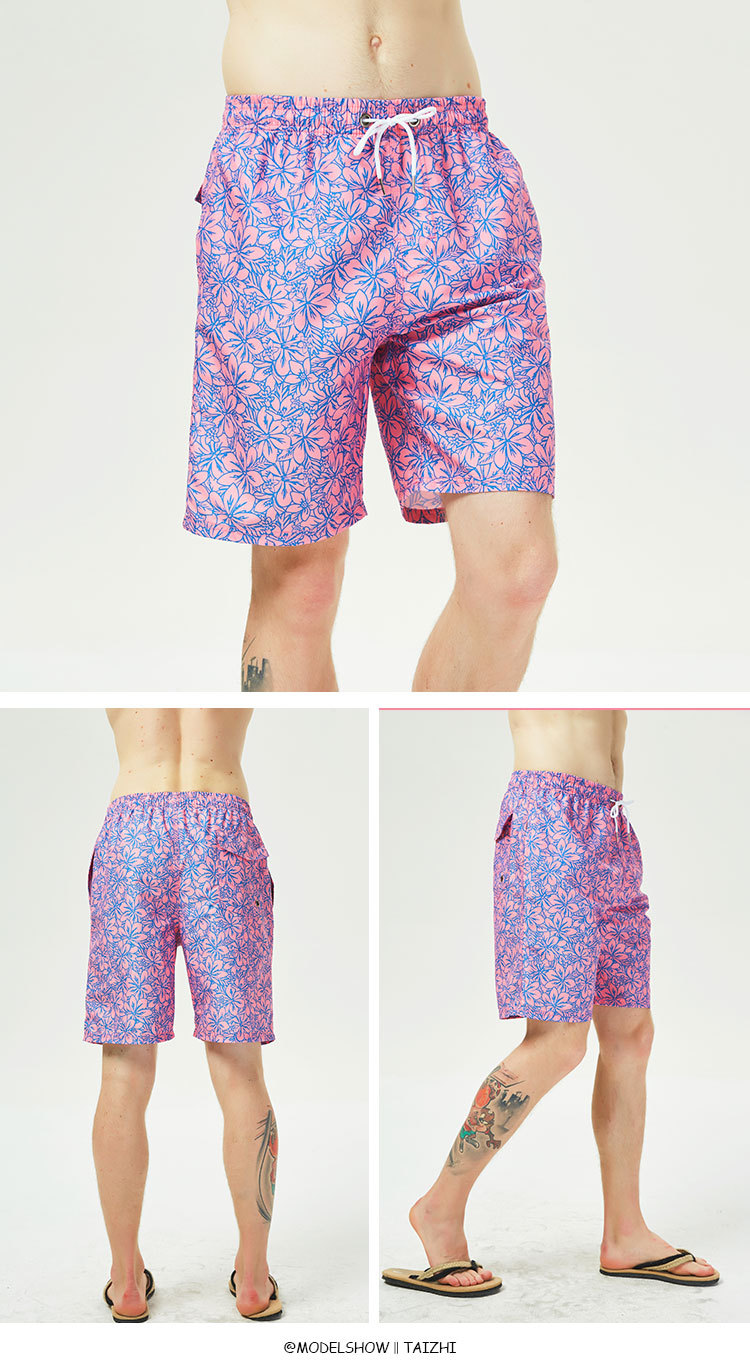 Quick Dry Surf Board Men Mid Length Beach Pants Swim Trunks Board Shorts