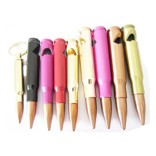 Cool innovative men gift box, die casting zinc alloy affordable gift, different color bullet bottle opener