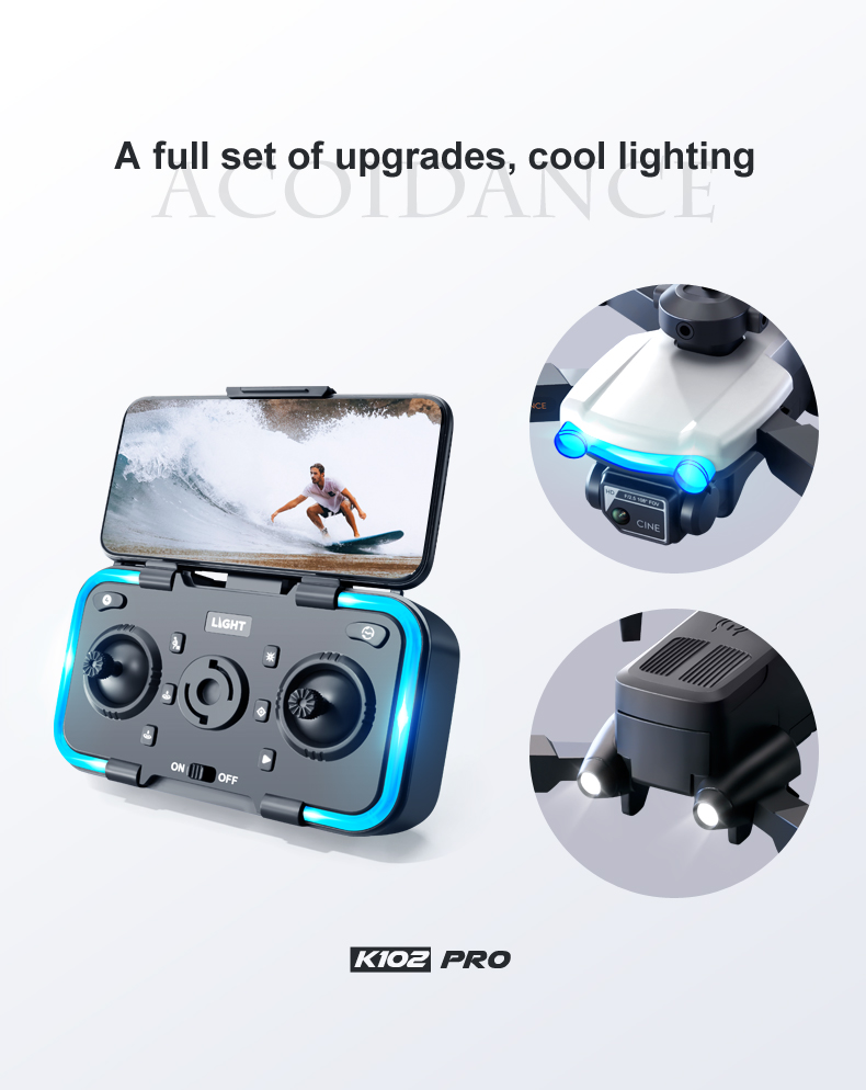 Beginner Operator Skill Level K102 PRO Drones Camera for Adults 4k Live Video RC Quadcopter Helicopter