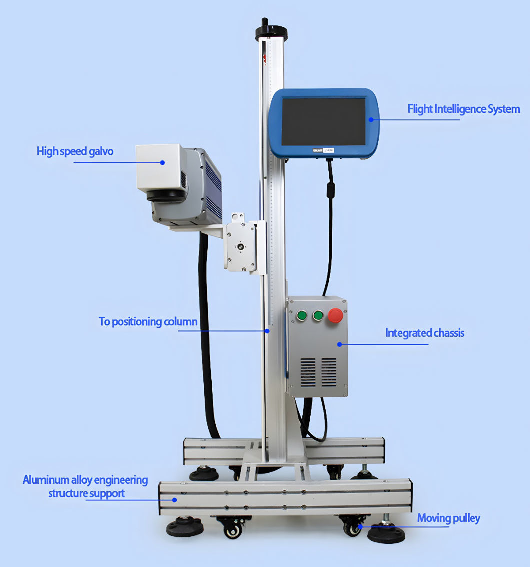 High Speed Vin Code Date Code Serial Number Flying Cable Laser Marking Machine