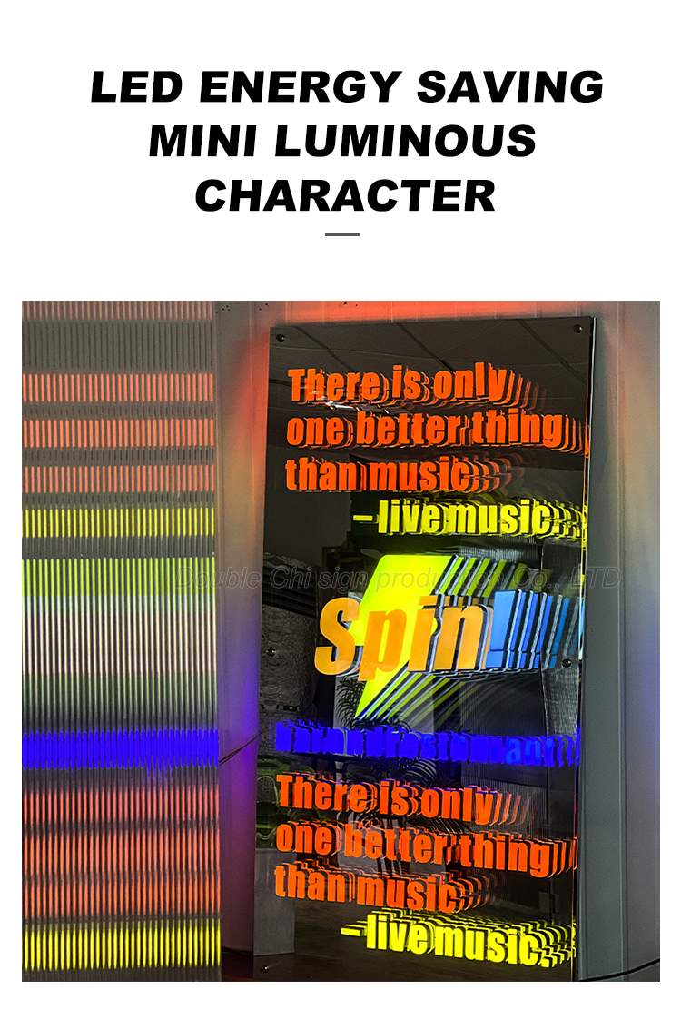 Mini Luminous Character 3D Billboards Infinity Mirror LED Letters with Wireless Channel
