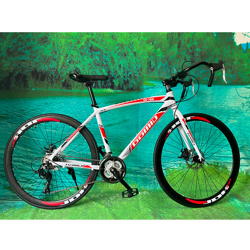 Hydraulic Disc Brake Road Bicycle 700c Road Bike for Adults Man Aluminum Alloy Rim Material and Cavel Crooked Handlebar