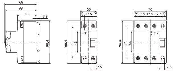 Residual Current Protection Air Circuit Breaker F360 2P/RCCB F362