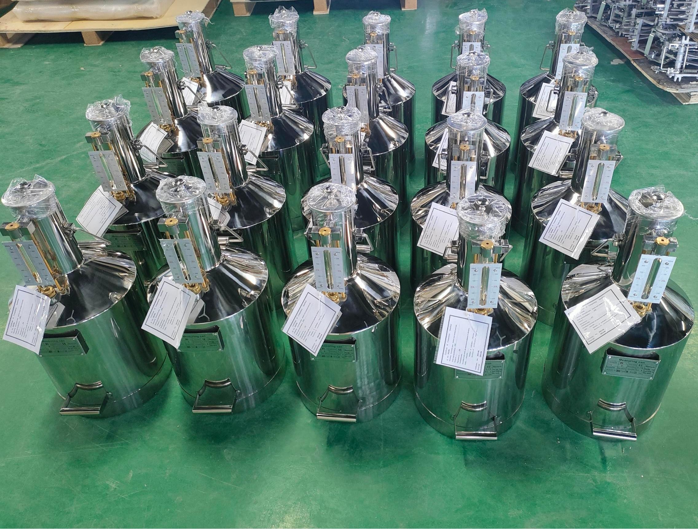 100L Stainless Steel Corrosion-Resistant Rollers Type Measuring Can for Gas Station